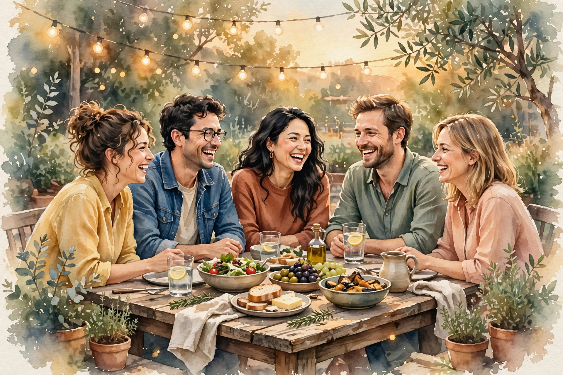 Joyful Fellowship of Friends Friends sharing joyful fellowship around a table, Christian community