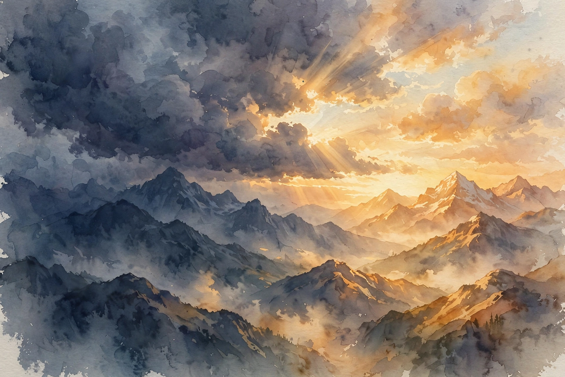 Hope Over Fear in Christ Sunrise breaking through dark clouds over mountains, symbolizing hope overcoming fear